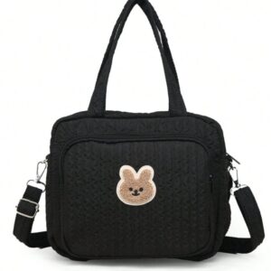 1pc Solid Color Mommy Bag Shoulder Diaper Bag Large Capacity